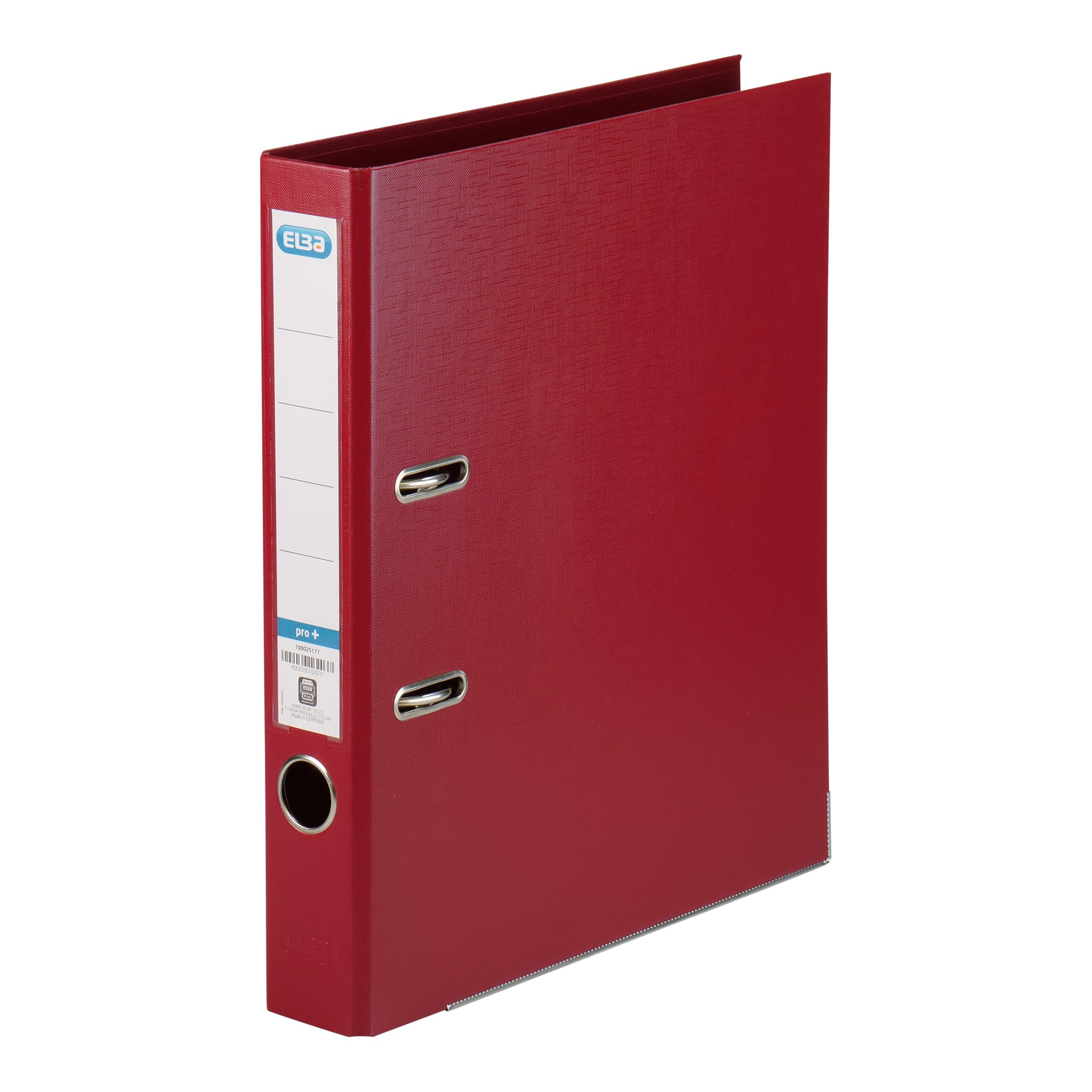 ELBA Smart Pro+ 100025177 Plastic Folder 5 cm Narrow DIN A4 Bordeaux with Insert Spine Label