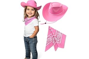 SeptCity Toddler Cowboy Hat and Bandana, Cowgirl Costume Set for Boys and Girls