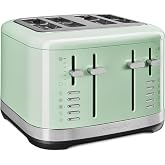 KitchenAid 4-Slice Pro Line Automatic Toaster, KMT4109, Pistachio | Wide-range of toasting shades, Extra Wide Slots, high lift lever, Toasts bagels, english muffin, thick breads, Crumb Tray