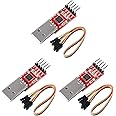 Atnsinc 3Pcs CP2102 USB 2.0 to TTL 5Pin Serial Adapter USB to TTL Serial Converter Module for UART STC 3.3V and 5V with Dupont Wire (USB 2.0 to TTL CP2102)
