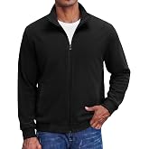 COOFANDY Men's Zip Up Sweatshirts Knit Cardigan Sweater Lightweight Jacket | Brushed Ribbed Textured Fabric, Full Zip, Soft Warm Stretchy Outerwear, No Hood, Fall/Winter, Casual Stylish Work Office