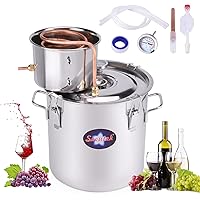 Seeutek Moonshine Still 3Gal 12L Stainless Steel Water Alcohol Distiller Kit Spirits Boiler Copper Tube Ethanol Still…