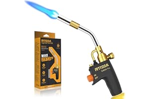 RTTOOA Propane Torch Head, GJ-8000pro High Intensity Torch Head, Trigger Start Gas Torch Kit for Propane, Pencil Flame Welding Torch Fuel by Mapp/Map/Propane, Soldering, Cooking（CSA Certified)