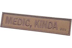 LEGEEON Tan Medic Kinda Name Tape 1x5 Coyote Brown Morale Tactical Military Fastener Patch