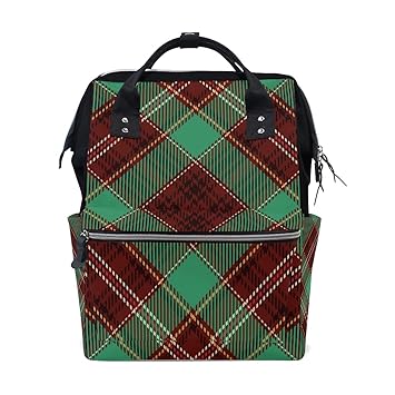 plaid diaper bag