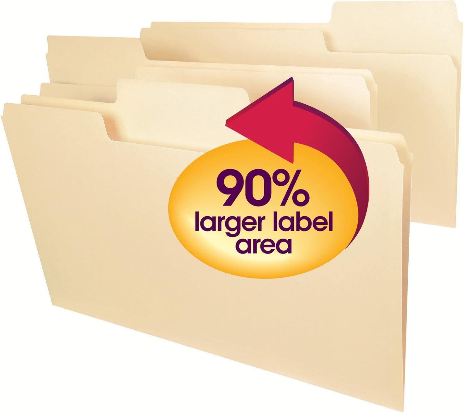 Smead SuperTab Heavyweight File Folder, Oversized 1/3-Cut Tab, Legal Size, Manila, 50 Per Box (15401) : Office Products
