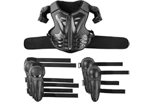TIDEME Kids Dirt Bike Gear,5 PCS Motorcycle Full Body Armor Suit for The Youth, Chest Spine Back Protector with Knee Eblow Pads for Cycling Motocross Skateboard Ski