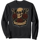 Turn It Loud Vintage Sunglasses Rock and Roll Skull Sweatshirt