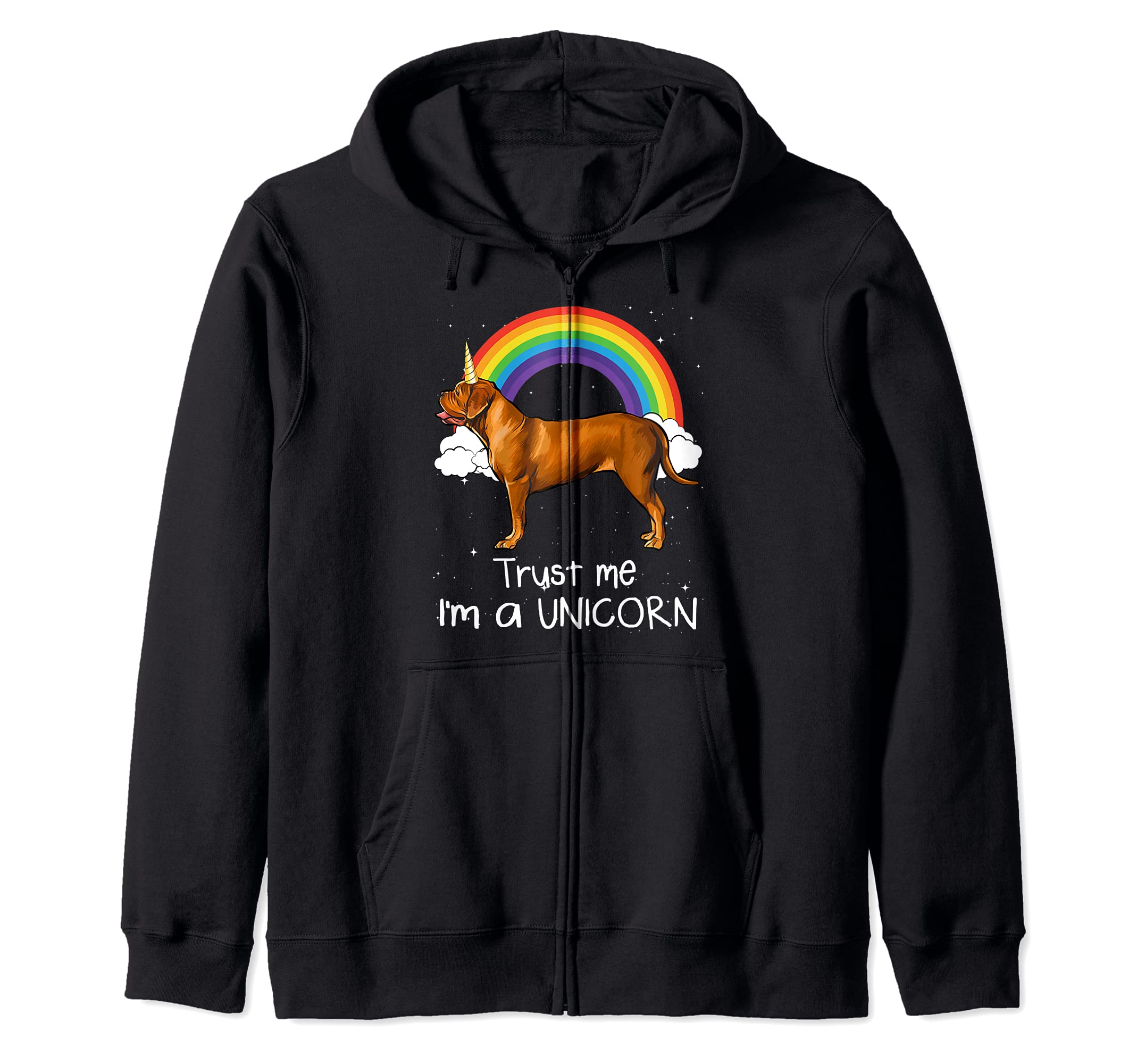 Rainbow Dogues de Bordeaux Trust Me I'm A Unicorn Dog Zip Hoodie