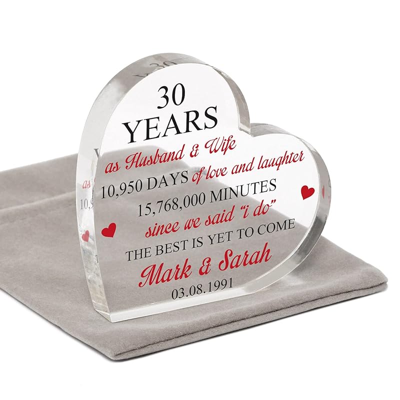 30th Wedding Anniversary Gift for Husband Wife Parents Mum & Dad Couple