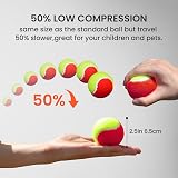 FINGER TEN Kids Tennis Balls Soft Low Compression 6 Pack Orange Red view 5