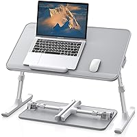 SAIJI Leather Lap Desk Laptop Bed Tray Table, Adjustable Laptop Stand for Bed, Portable Lightweight Standing Desk for Writing
