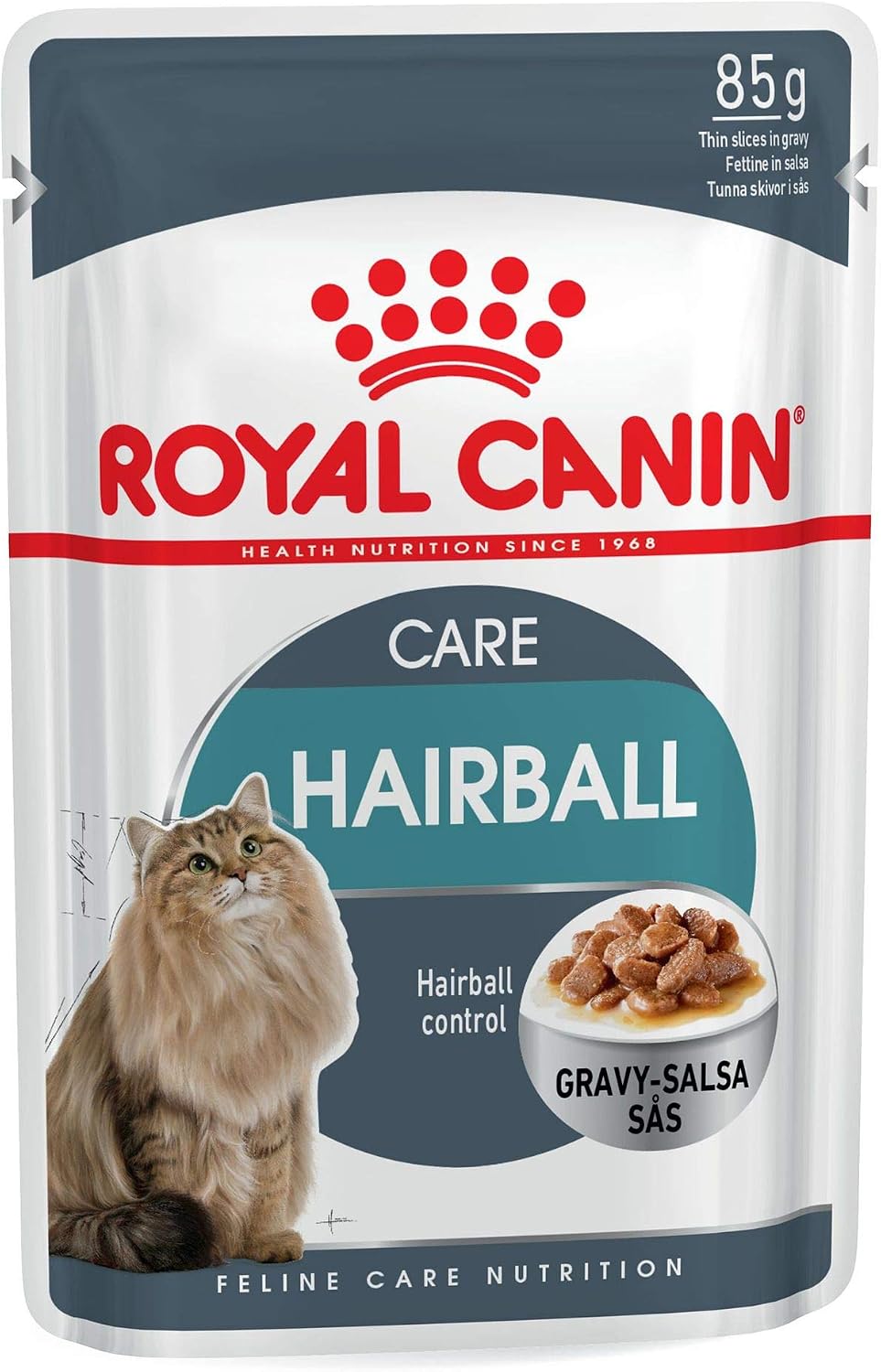Royal Canin Hairball Care Cat Food in Gravy 85g Wet Pouch (Pack of 12), Multicolor, 1.02 kg (Pack of 1)