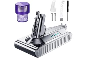 JUNWOOD Replacement for dyson v10 battery SV12 7-Cell 206340 Battery 7000mAh Compatible with V10 Animal V10 Absolute Fluffy Motorhead SV12 Cordless Stick Vacuum Cleaner 25.2V 206340 969352-02 Carpet cat dog