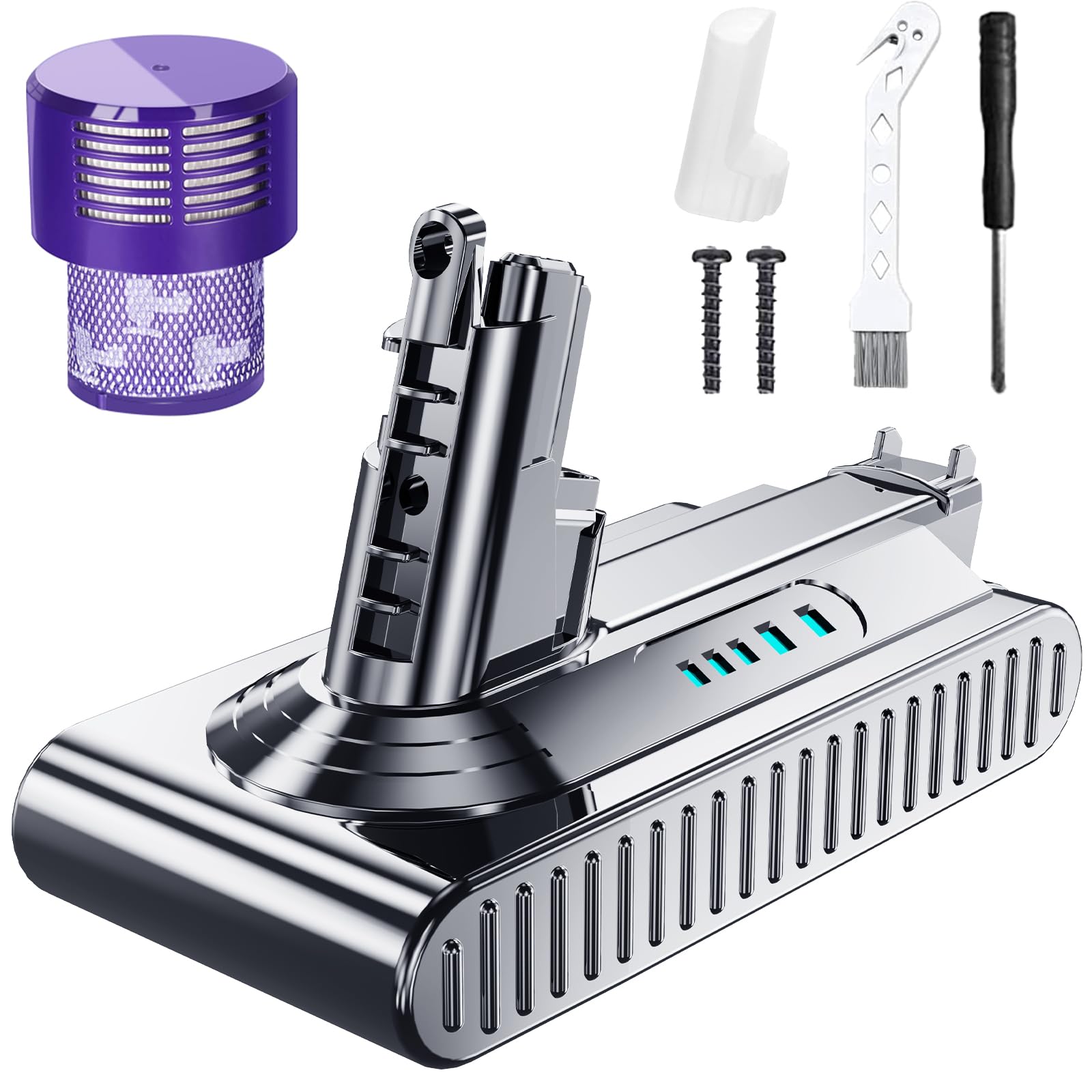 Photo 1 of 7000mAh Replacement for dyson v10 battery SV12 7-Cell 206340 Battery Compatible with V10 Animal V10 Absolute V10 Fluffy V10 Motorhead SV12 Cordless Stick Vacuum Cleaner 25.2V 206340 969352-02