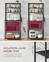 VASAGLE Kitchen Storage Rack 6-Tier, Charcoal/Ink Black, 40x60x167 cm view 5