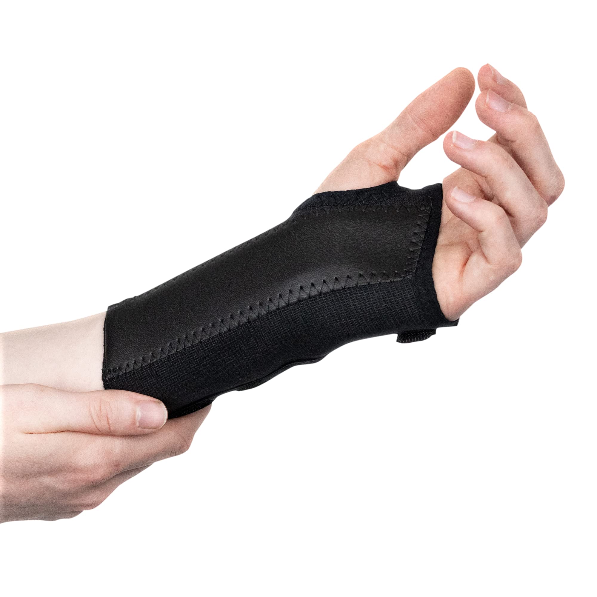 Actesso Black Elastic Wrist Support Splint Brace - Physician Designed for Carpal Tunnel, Tendonitis and Sprains (Small Left)