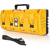 DCB104 Replacement for Dewalt Battery Charger Station, 4 Port Fast Rapid Charging Station with USB and Type-C Ports Compatible with All Dewalt 12V 20V Max Lithium Battery