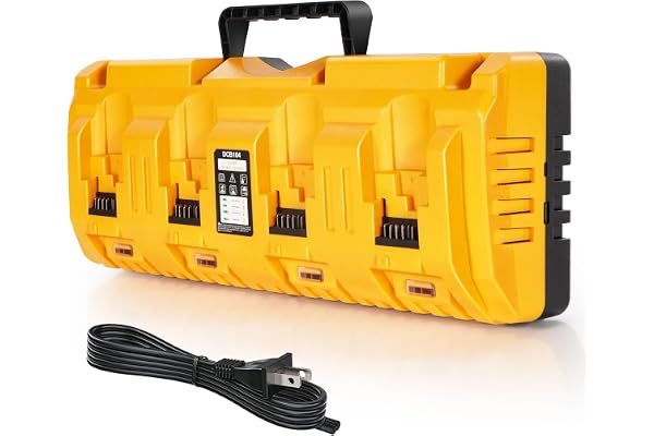 DCB104 Replacement for Dewalt Battery Charger Station, 4 Port Fast Rapid Charging Station with USB and Type-C Ports Compatibl