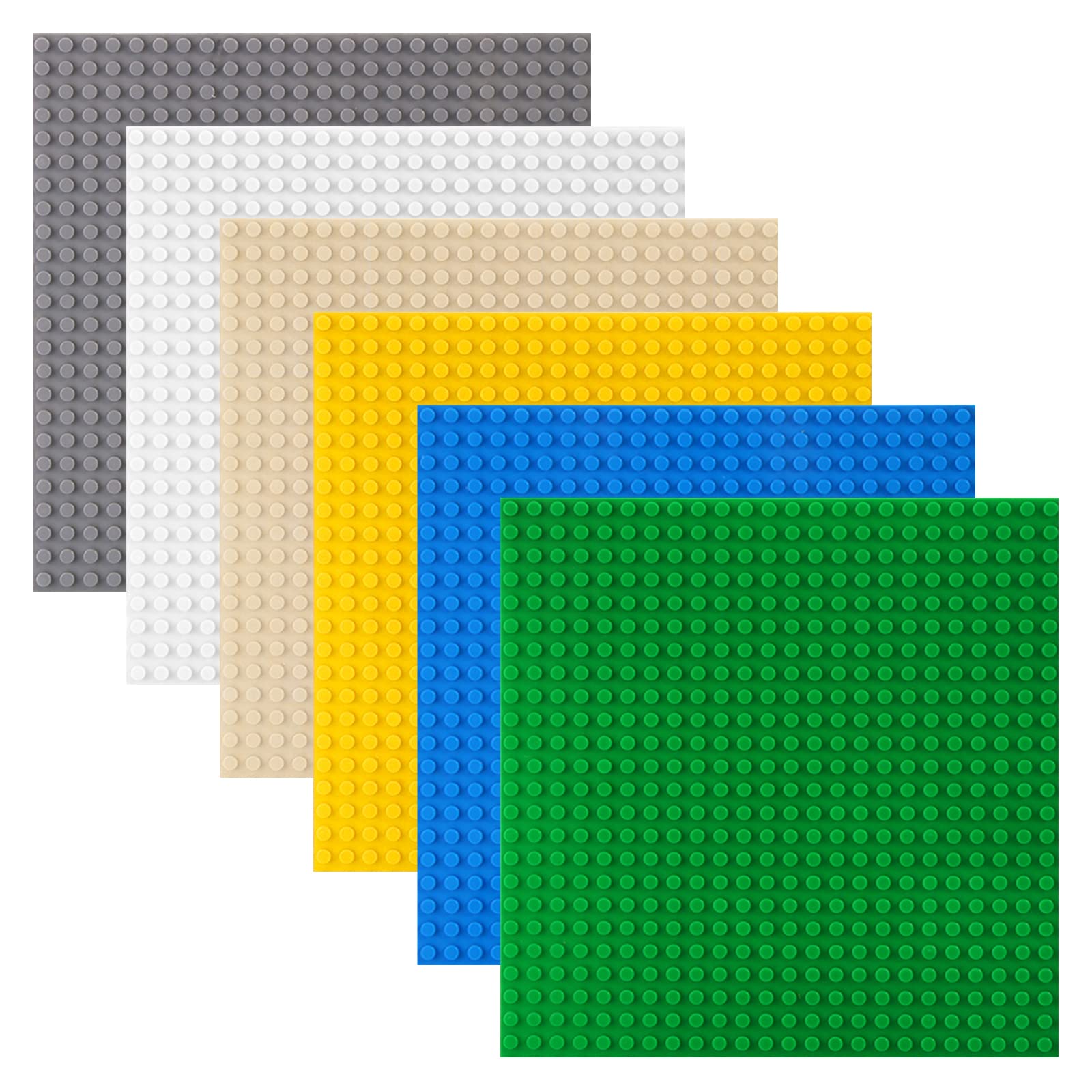 shineFinder 6 baseplate Set Building board Compatible with Lego, 7.5"x7.5", Base Plates with 24 x 24 studs, Construction Toy for Children (6 Pieces)