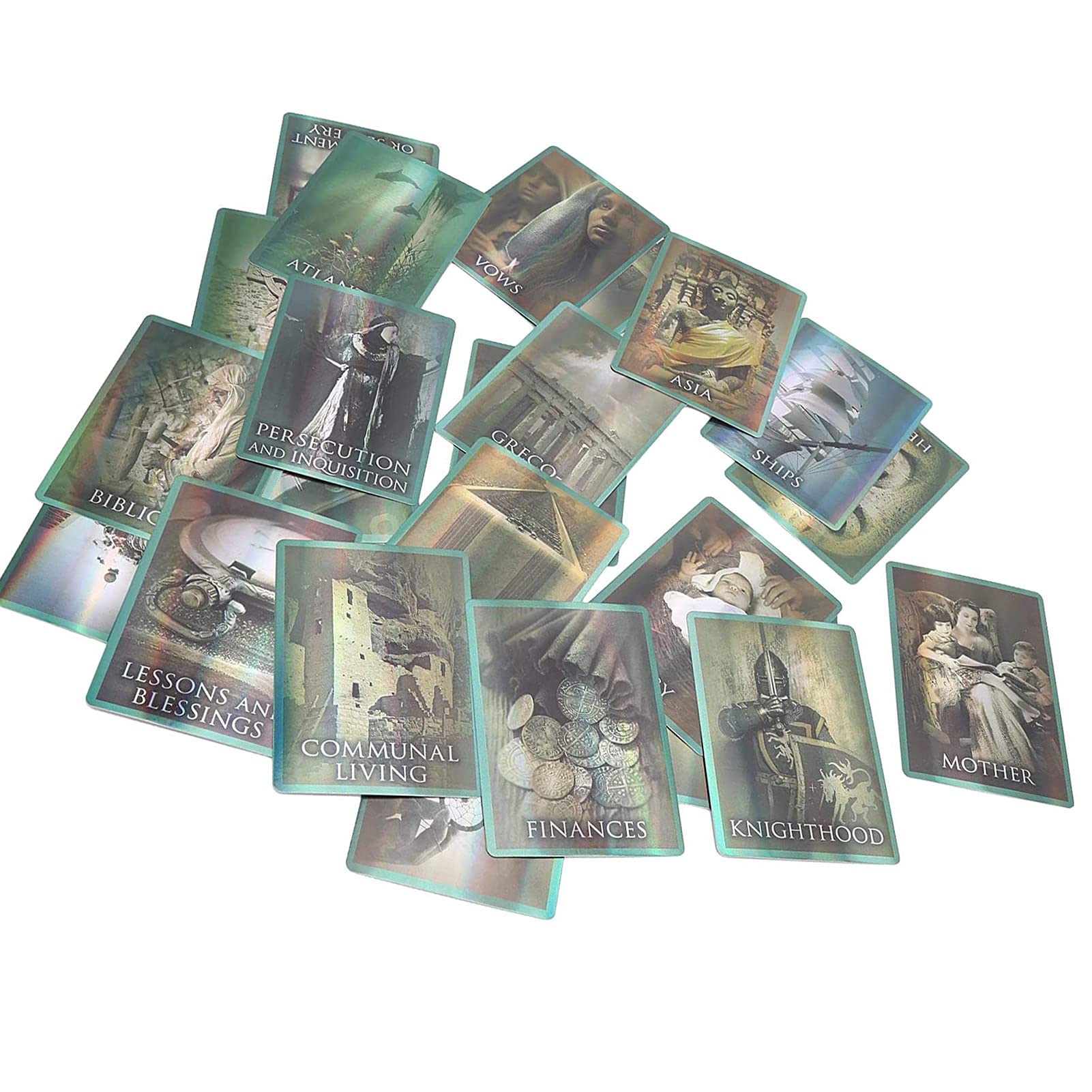 Yitengteng 44 PcsTarot Cards,Hologram Paper Divination Card, English Version Fortune Telling Game Cards Fate Divination Card Board Game Toy for Fortune Tellers Psychics Prediction