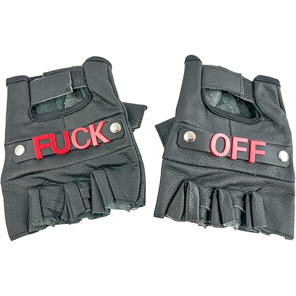 Amazon.com: Fuck Off Fingerless Leather Gloves Stainless