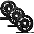Fitvids Olympic Bumper Plates with Steel Hub 2-Inch Weight Plates for Strength Training & Weightlifting, Pairs or Sets or Sets with Barbell