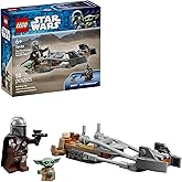 LEGO Star Wars The Mandalorian & Grogu’s Speeder Bike Building Toy for Boys & Girls - Pretend Play Space Vehicle W/2 Star War