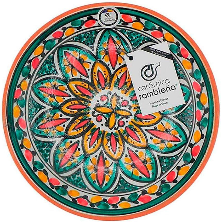 Piatto Parete Ceramica Dipinto A Mano - Decorazione Andalusa 21x21cm Fatto In Spagna - Foto 2