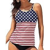ANFILIA Womens Tankini Tops High Neck Bathing Suit Tops Slim Fit Ruched Swim Tops Only UPF50+