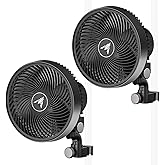 AC Infinity CLOUDRAY S9 2-Pack, Grow Tent Clip Fan 9” with Redesigned Long-Life EC Motor, Custom 10 Dynamic Wind Speeds and 1