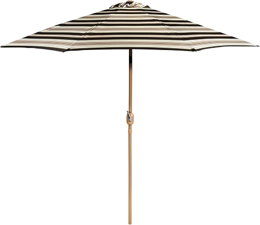 Amazon Com 9 Black Tan Lime Patterned Crank Tilt Market Umbrella Garden Outdoor