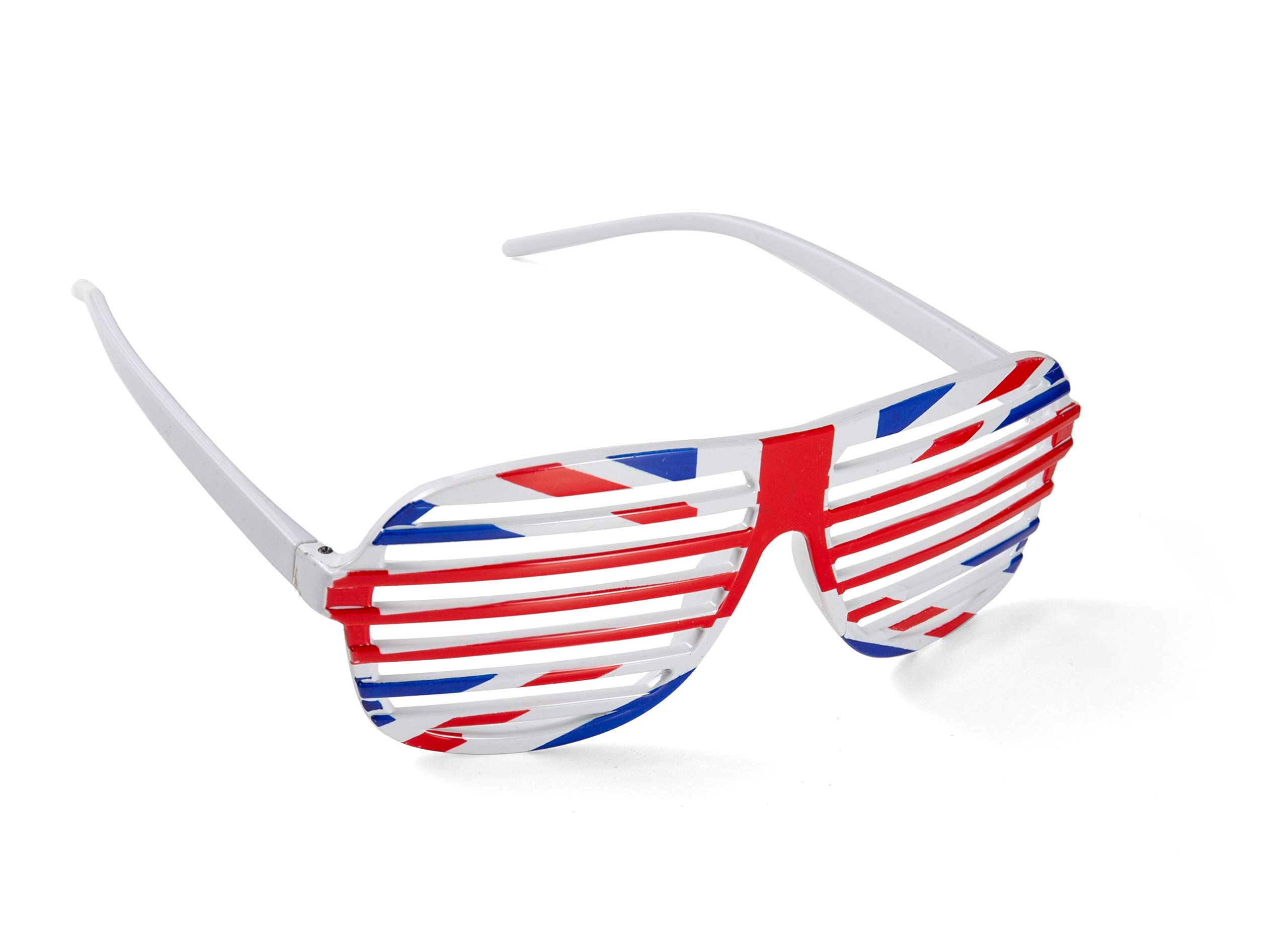 Komonee Union Jack Great Britain Shutter Shades Fun Novelty Plastic Party Retro Fancy Dress Costume Prop Rave Club Eyewear Disco Adults 80's Sunglasses