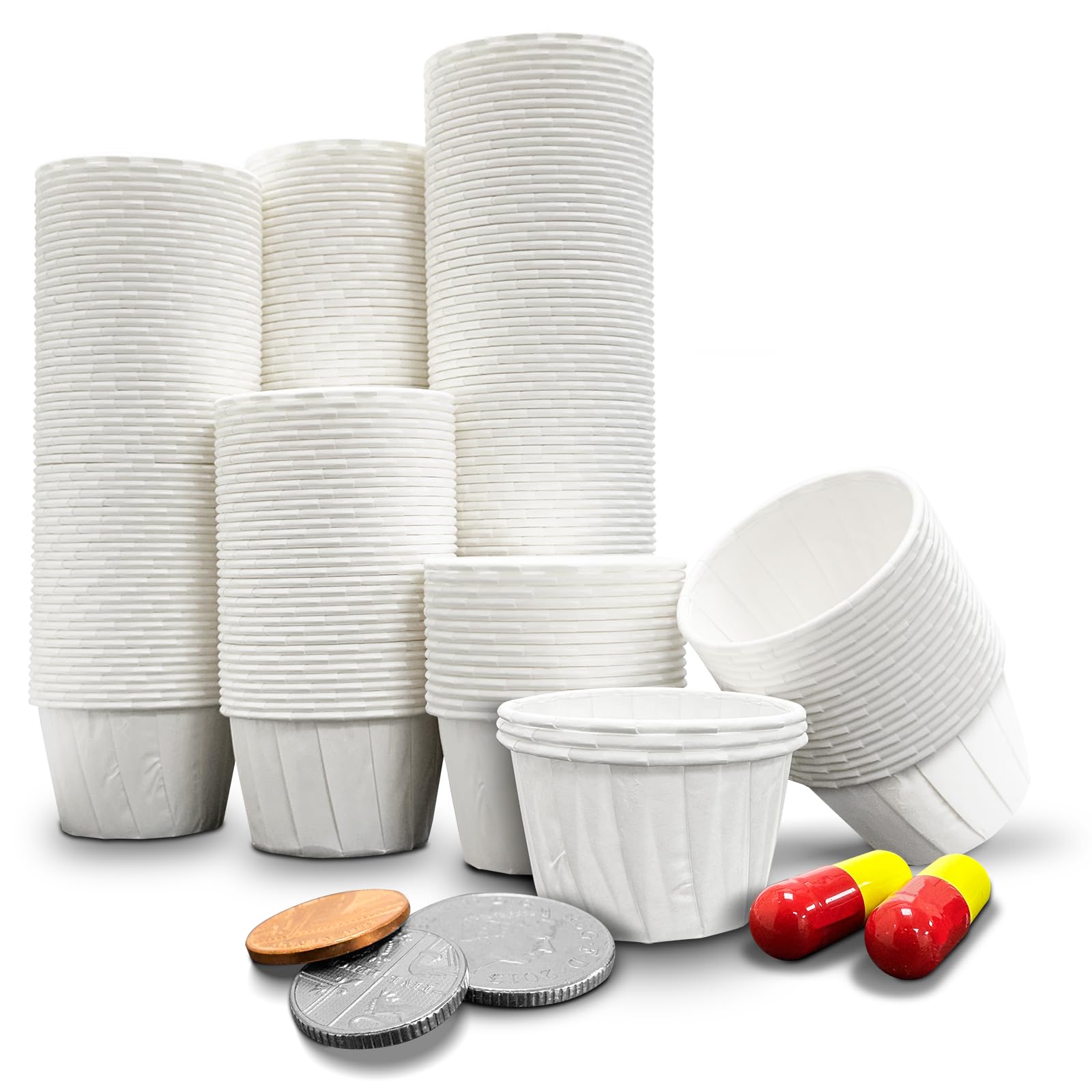 250 Pack RE-GEN - Wax Paper Multi-Purpose Cups 14ml 1/2 Oz | Fluid Resistant Waxed Lined Pots | Ideal for Medication Distribution & Application, Home, Kitchen, Arts & Crafts, DIY, Portion Testing Pots
