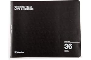 Blueline Columnar Book, Twin-Wire Binding, 36 Columns with Description, 80 Pages, 12-Inch x 14-15/16-Inch, Black (A769.36T)