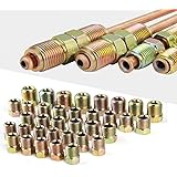 MuHize Brake Line Fittings - 32 PCS Brass Brake Line Fitting Kit for 3/16" and 1/4" Inverted Flares Brake Line Tube