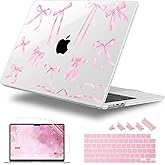 Lepeoac for MacBook Air 13.6 inch Case M4 M3 M2 2025 2024-2022 Release Model A3240 A3113 A2681, Sturdy Plastic Hard Shell Case for MacBook Air M2 13 inch with Touch ID, Bowknot