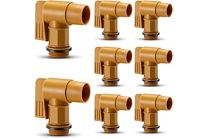 Cinnvoice 8 Pcs Polyethylene Drum Spigot with EPDM Gasket 2" Male Barrel Faucet Polyethylene Faucet Tap Replacement for 30 & 55 Gallon Plastic or Steel Drums (Brown)