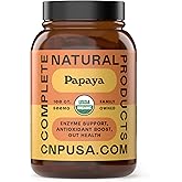 Papaya Enzyme Capsules 500mg - Organic Enzymes for Digestion with Papain, Gut Cleanse Support from Seeds, Vegan Non GMO Herbal Supplement Made USA, Fast Absorbing Digestive Support Formula Capsules