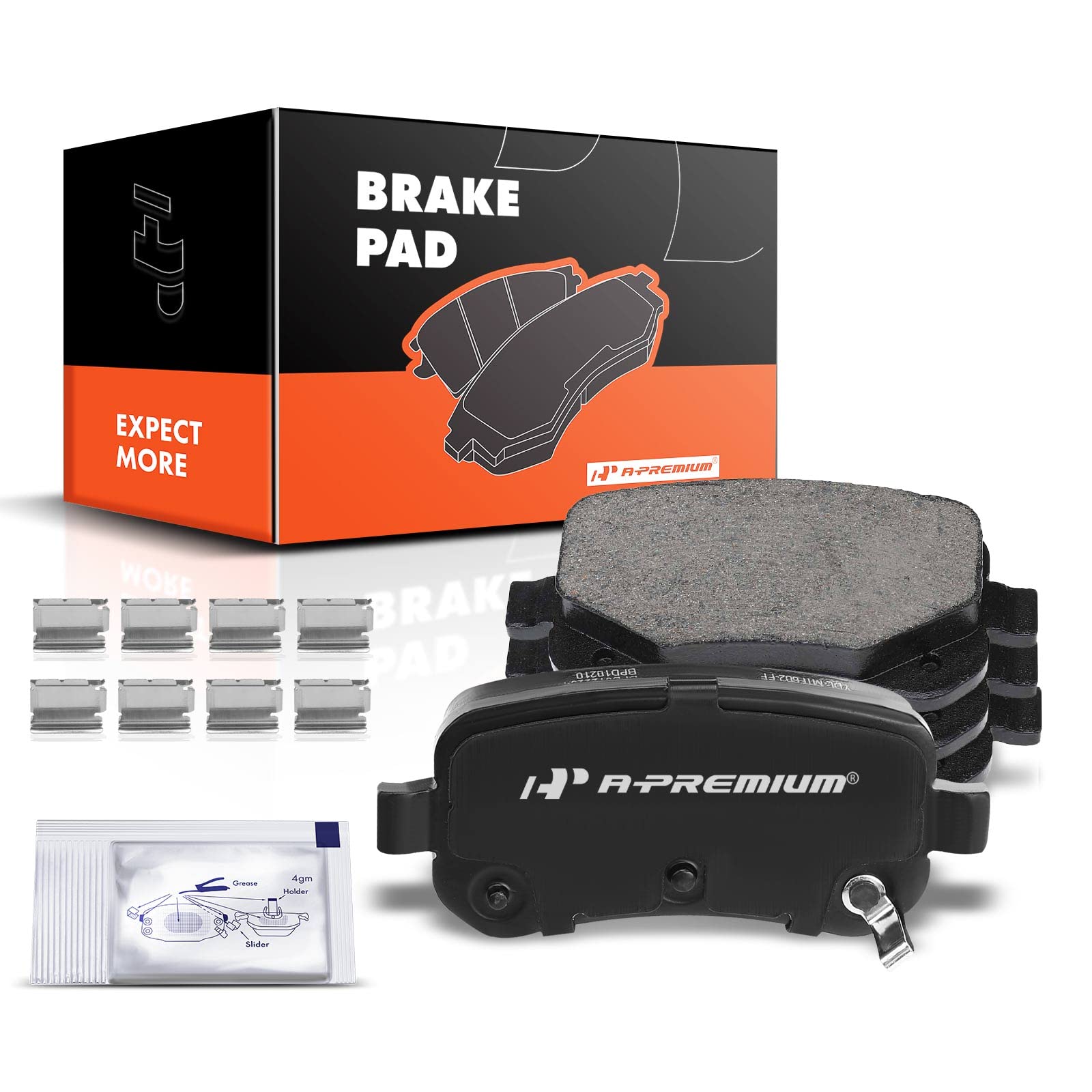 Photo 1 of A-Premium Rear Ceramic Disc Brake Pads Set Compatible with Select Ford and Mercury Models - Freestar/Monterey 2004 2005 2006 2007, with Hardware, 4 Pcs