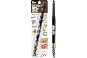Revlon Eyebrow Pencil, Colorstay Eye Makeup with Eyebrow Spoolie, Waterproof, Longwearing Angled Precision Tip, 220 Dark Brow