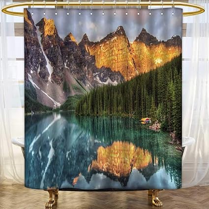 Amazon Com Shower Curtains Fabric Extra Long Moraine Lake Is A