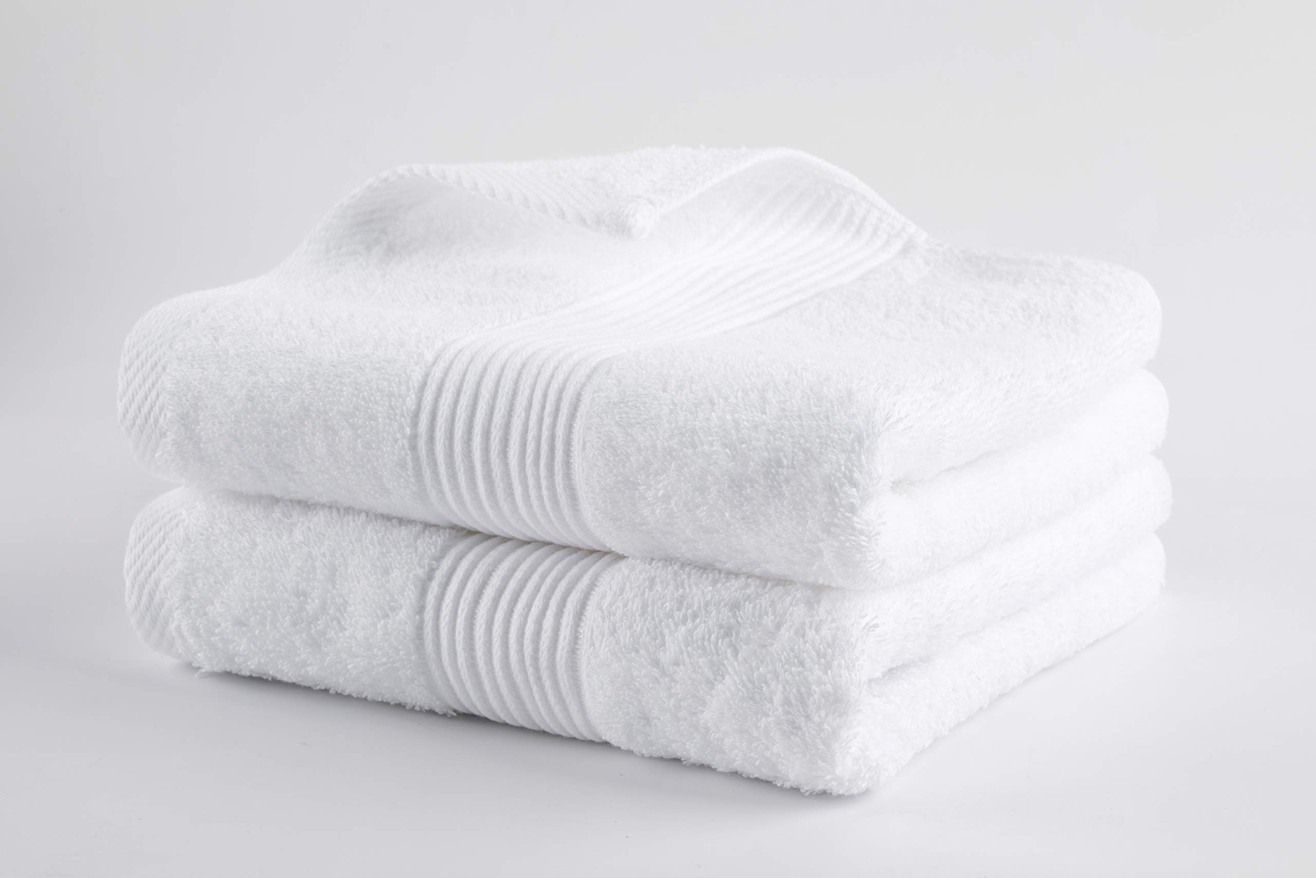 Babiclean Cotton White Hand Towels for Bathroom Set of 2 Highly Absorbent Light Weight quick dry towel Washcloth and Tea Towels Durable for Hotel, Spa, Salon and Gym