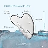 Plantifique Stainless Steel Gua Sha Facial Tool Heart Shape with Travel Pouch view 3
