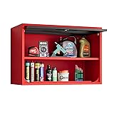 Fesbos Metal Storage Cabinet Black Red Wall