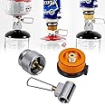 RULLINE Gas Refill Adapter Kit for Camping Stoves - EN417 Lindal Valve Canister Refill Adapter Set for Propane/Isobutane/Butane Gas Tanks - Backpacking Stove Refill Valve with 3 PCS Adapters