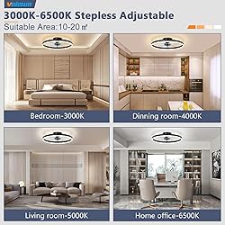 VOLISUN Low Profile Ceiling Fan with Lights and