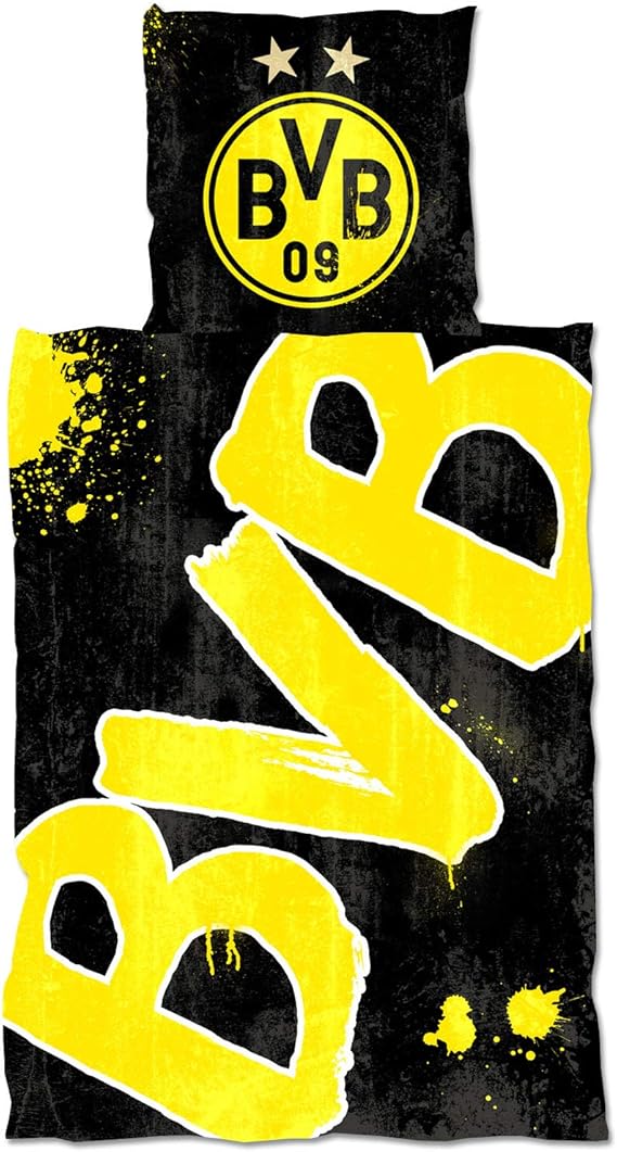 Borussia Dortmund, BVB-Bettwäsche Glow in the Dark, Gelb, 135x200cm