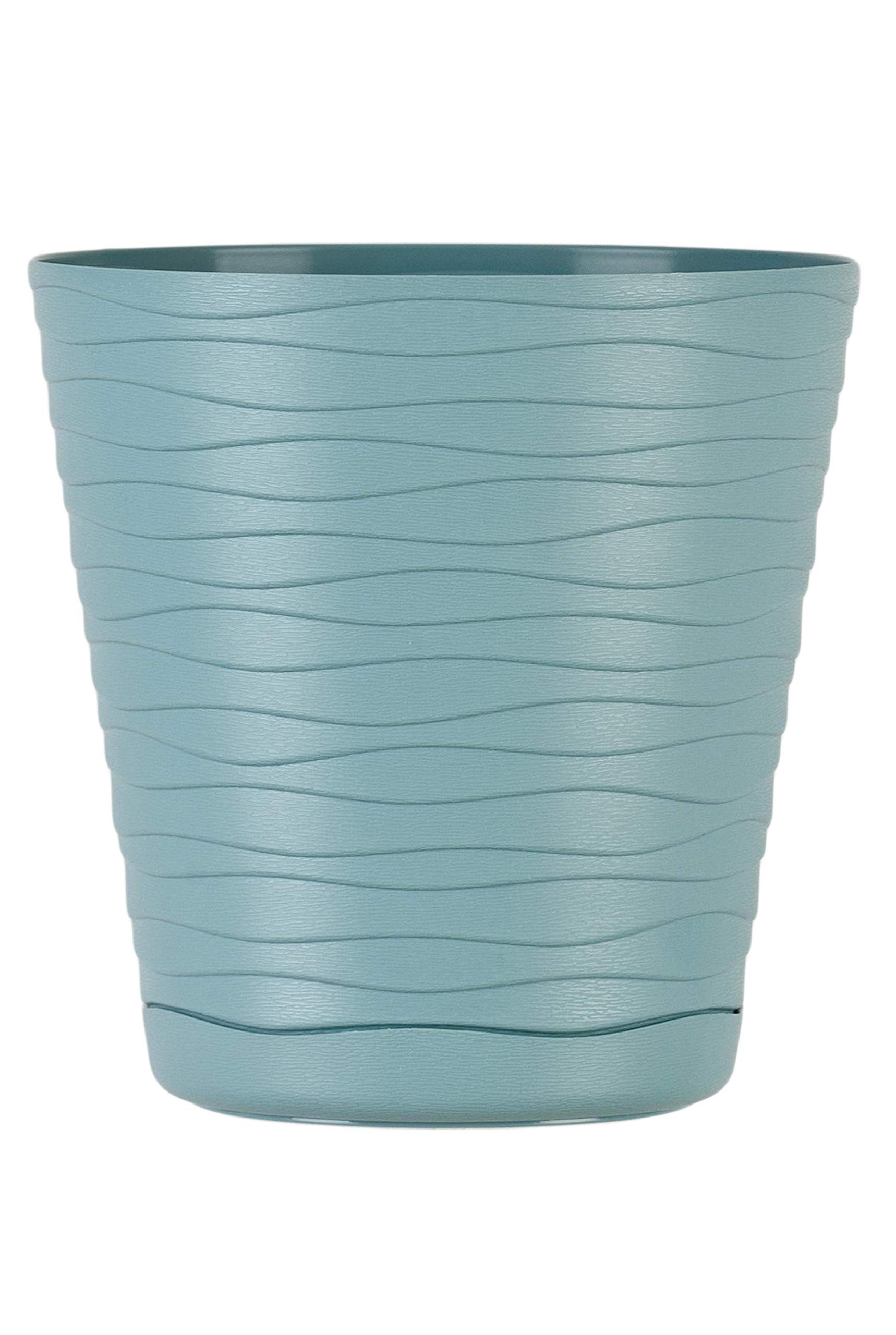 Home Garden Ornaments Tedi Plant Pots Indoor – Indoor Plant Pot with Drainage Holes and Integrated Saucer, Plastic Flower Pots (Diameter: 17cm, Colour: Green)