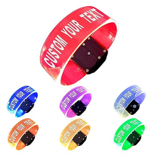 Custom Glow & Personalise Magic Wristbands 7 Vibrant Colours | Magnetic Bracelets for Nightclubs, Festivals & Safety | Engraved ID for Bars, Concerts & Kids Events
